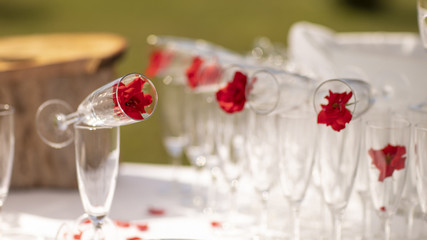 wedding, present, gift, detail, party, bomboniera, bomboniere, ceremony, baptism, italian, favors, restaurant, food, glass, festive, ribbon, background, guest, rose, sweet, indoor, confetti, closeup, 