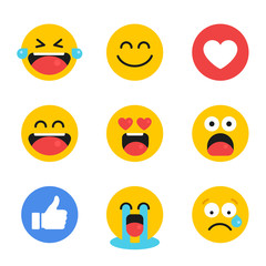 Set emoji emotion smiles icons