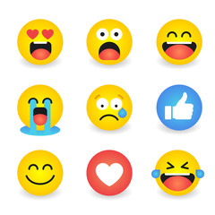 Set emoji emotion smiles icons
