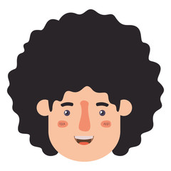 young man with afro head avatar character