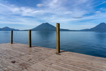 wooden jetty and a lake