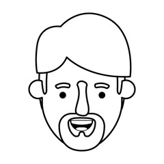 young man head with beard avatar character