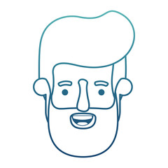 young man head with beard avatar character