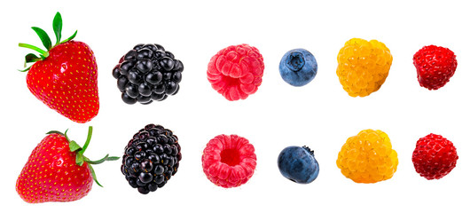 berry mix isolated on a white background