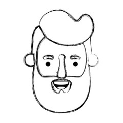 young man head with beard avatar character