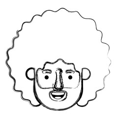 young man with afro head avatar character
