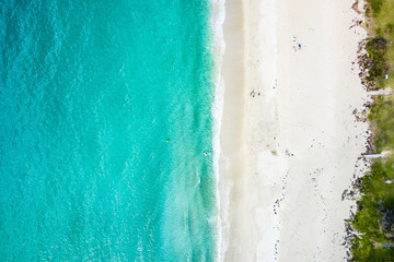 Aerial photo of Meelup Beach with clear turquoise water near Dunsborough in the South West region...