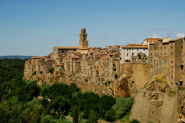 View on old town of Pitigliano, Toscana, Italy