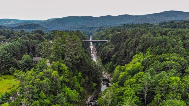 Quechee Gorge, Vermont, Aerial Drone Hyperlapse Timelapse Video