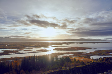 Obraz premium Autumn landscape in The Thingvellir National Park