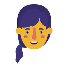 beautiful and young woman head