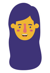 beautiful and young woman head