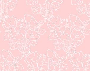 Vector floral seamless pattern. Botanical background with flowers