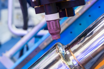 Welding head, automatic welding machine. Close-up photo.