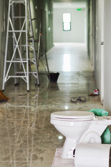 Handyman tools are disorganized , between maintenance, not safety