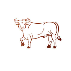 Bull ancient emblem animal element. Heraldic vector design element. Retro style label, heraldry logo.