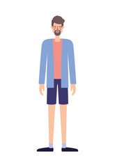 young man with beard avatar character