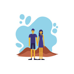 couple in the terrain characters