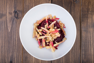 Healthy organic beetroot salad