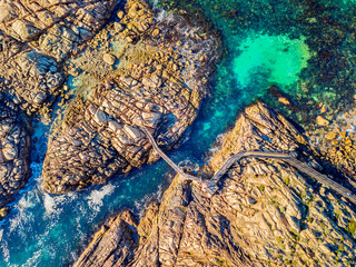 Aerial photograph of Canal Rocks in Yallingup, between the towns of Dunsborough and Margaret River in the South West region of Western Australia, Australia.