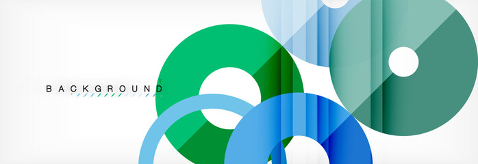 Colorful rings on grey background, modern geometric pattern design. Vector business or technology presentation design template, brochure or flyer pattern, or geometric web banner