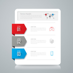 Infographics design vector and business icons with 3 options.