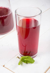Red compote drink glass