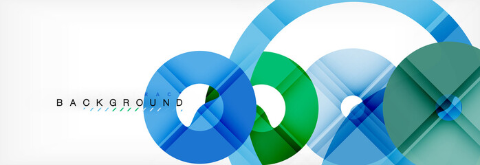 Obraz premium Kolorowe pierścienie na szarym tle, nowoczesny wzór geometryczny wzór. Wektor biznes lub prezentacja szablon projektu technologii, wzór broszury lub ulotki lub geometryczny baner internetowy