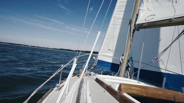 Sailing the yacht