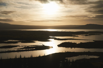 Autumn landscape in The Thingvellir National Park