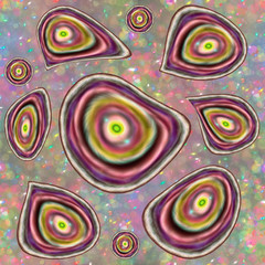 Fototapeta premium Iridescent fractal water drops seamless pattern