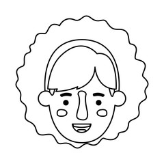 beautiful and young woman head