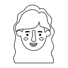 beautiful and young woman head