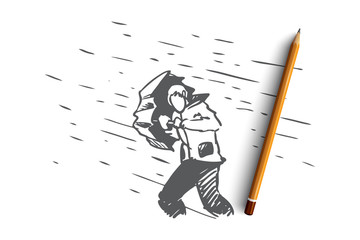 Obstacles, difficulties, problems concept. Hand drawn isolated vector.