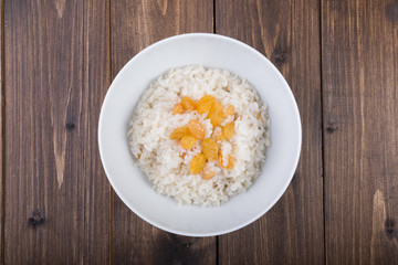 Rice porridge with rasins