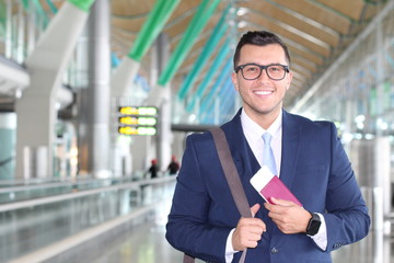 Foreign businessman happy with his legal work permit