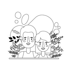 couple with plants characters