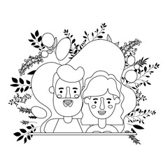 couple with plants characters