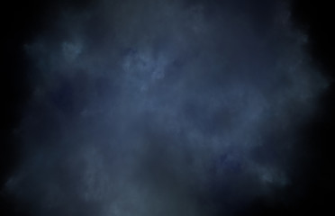 Abstract colorful blue fractal pattern on black background. Fantasy fractal texture. Digital art. 3D rendering. Computer generated image.