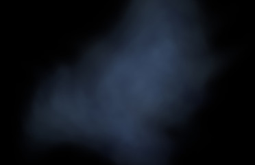 Abstract colorful blue fractal particle explosion on black background. Fantasy fractal texture. Digital art. 3D rendering. Computer generated image.