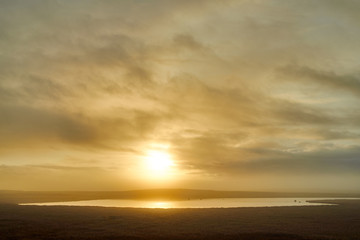 Fototapeta na wymiar Sunrise over the lake in Iceland