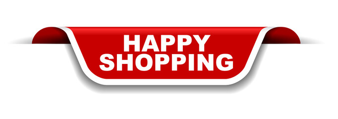 red and white banner happy shopping