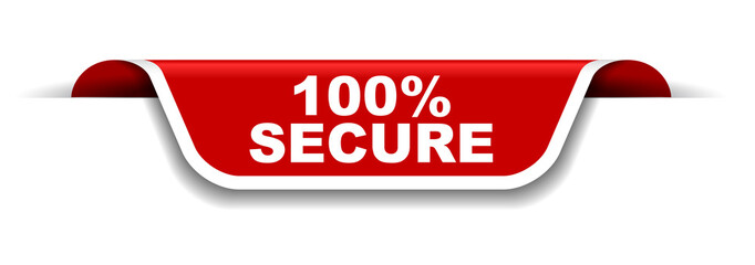 red and white banner 100% secure