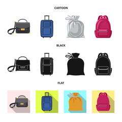 Vector design of suitcase and baggage symbol. Collection of suitcase and journey vector icon for stock.