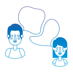 couple avatar with speech bubbles