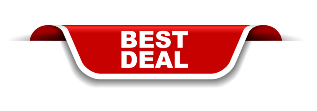 red and white banner best deal