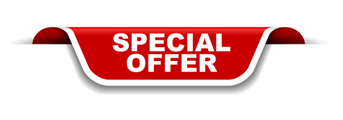 red and white banner special offer