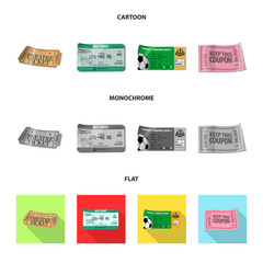 Fototapeta premium Vector design of ticket and admission symbol. Set of ticket and event stock vector illustration.