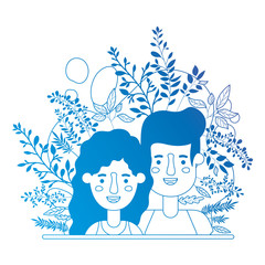 couple with plants characters