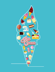 delicious ice cream cone neon lights